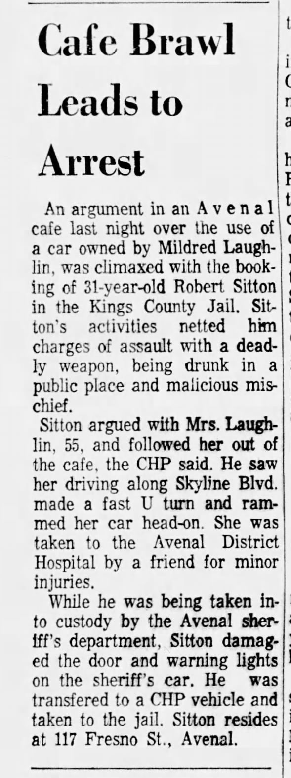 CA Hanford - The Hanford Sentinel 1966 01-27 Thu Pg 04 Possible wife of Wayne Same year she was divorced ASSUMPTION